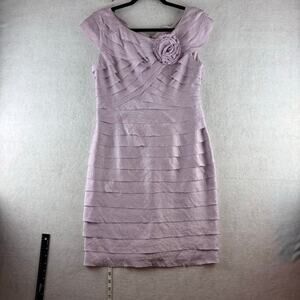 New Direction Formal Bandage Cut Dress 12P Shimmer Lilac Mother Bride Groom READ